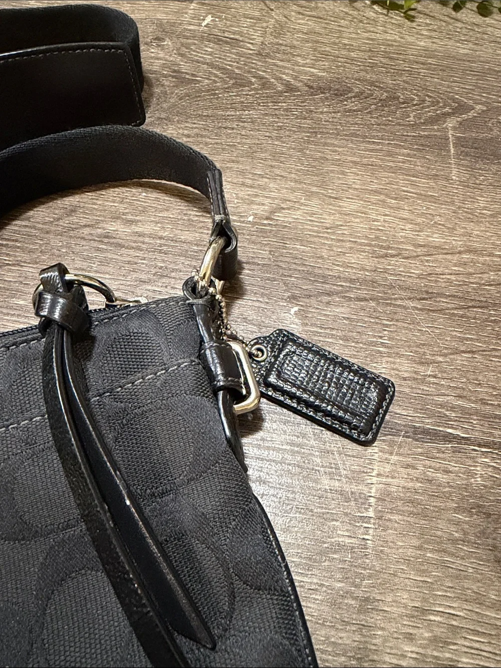 Coach Black Signature Classic Print Crossbody Purse